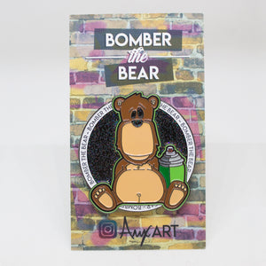 "Bomber the Bear" Enamel Pin